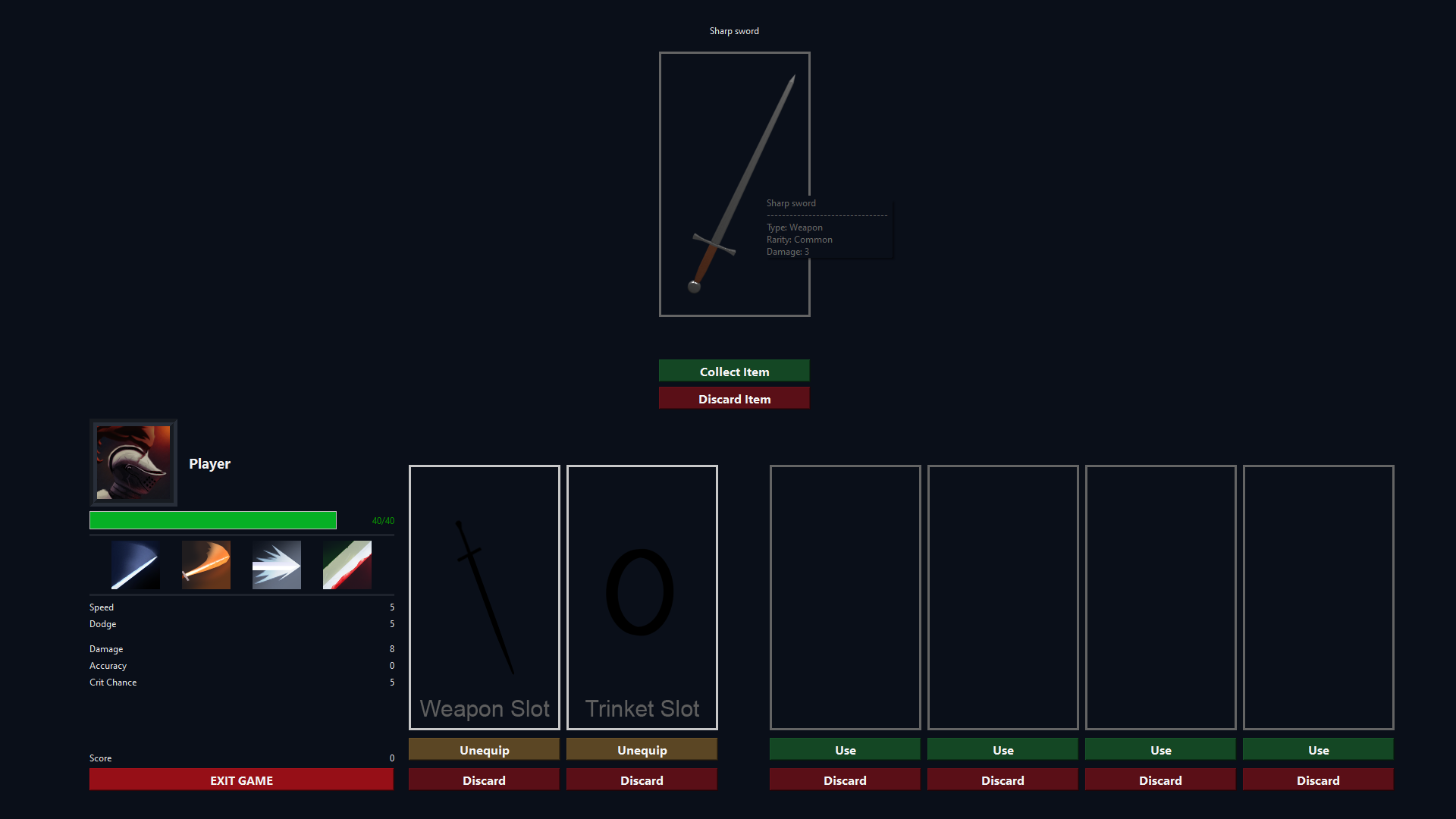 Chest room with a sword