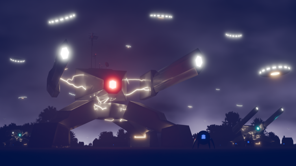 3D modeling robot scene